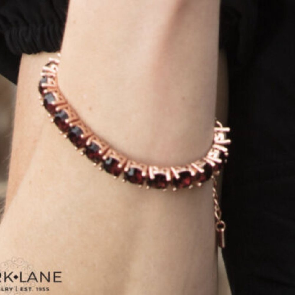 Park Lane "Burgundy" Rose Gold Impression Bracelet - Picture 2 of 7